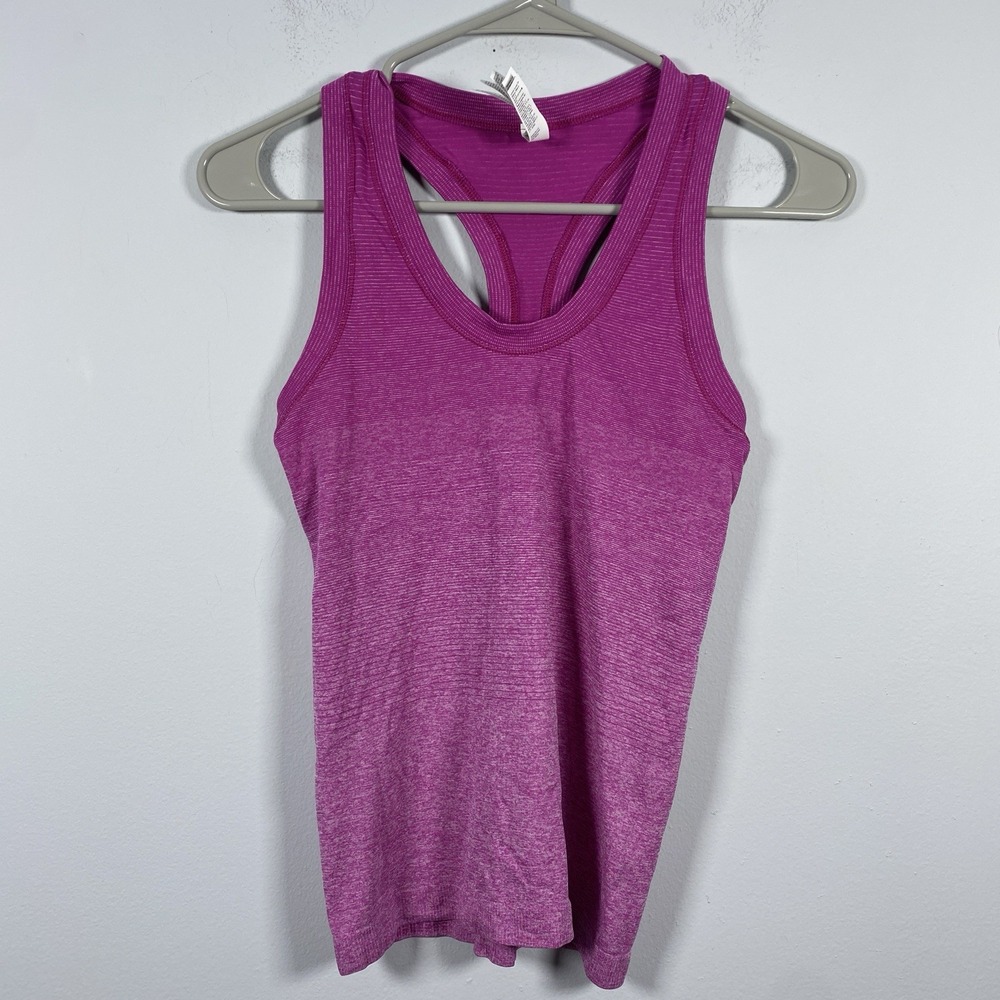 Athleta Momentum Tank Top Womens XXS Magenta Pink Space Dye Racerback 830767 Gym